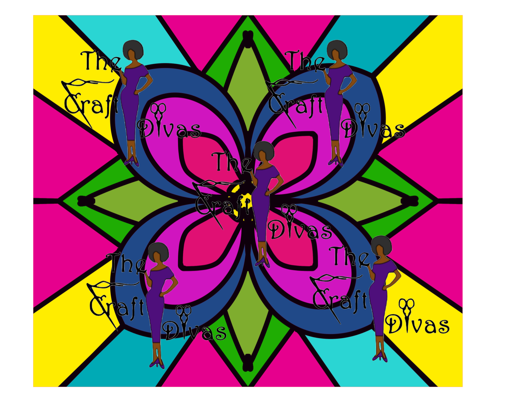Colorful Stained Glass Flower Image