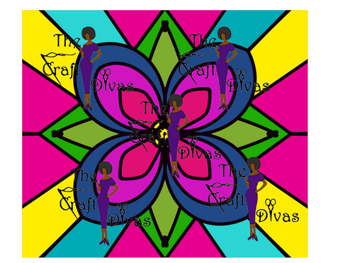 Colorful Stained Glass Flower Image