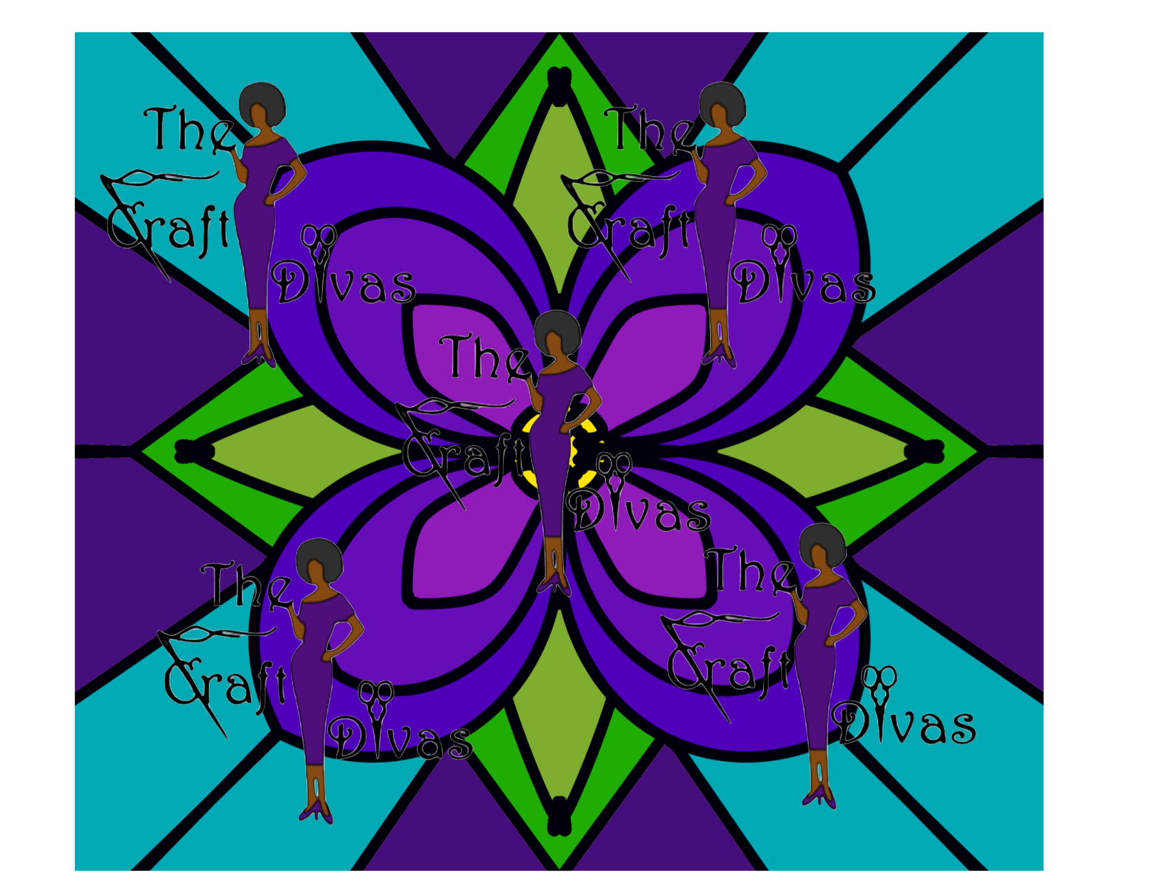 Purple Stained Glass Flower Image